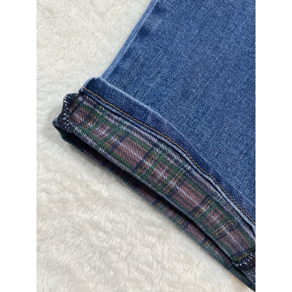 Judy Blue Mid Rise Plaid Print Cuff Boyfriend 20W Jeans 88877 - Picture 2 of 11